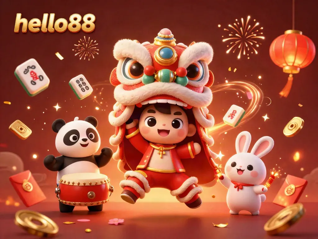 Join in the fun with hello88's enchanting casino atmosphere, featuring vibrant characters and festive decorations.
