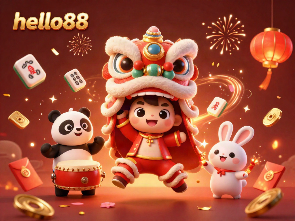 Join in the fun with hello88's enchanting casino atmosphere, featuring vibrant characters and festive decorations.