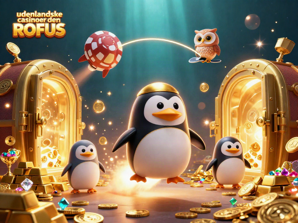 Experience udenlandske casinoer uden ROFUS with a vibrant 3D casino adventure illustration.
