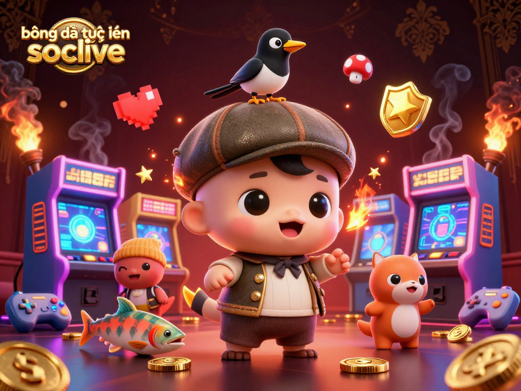 Bóng đá trực tuyến socolive brings a vibrant casino gaming scene, featuring playful Nessie and game visuals.