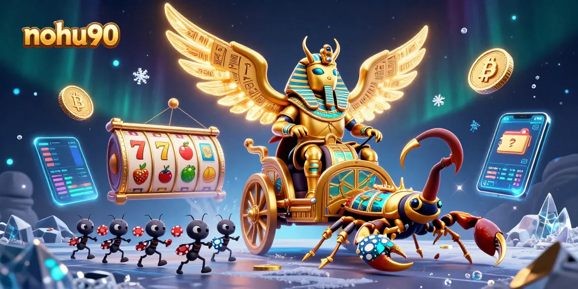 Nohu90 showcases innovative jackpots with thrilling gameplay featuring colorful slot reels and ornate characters.