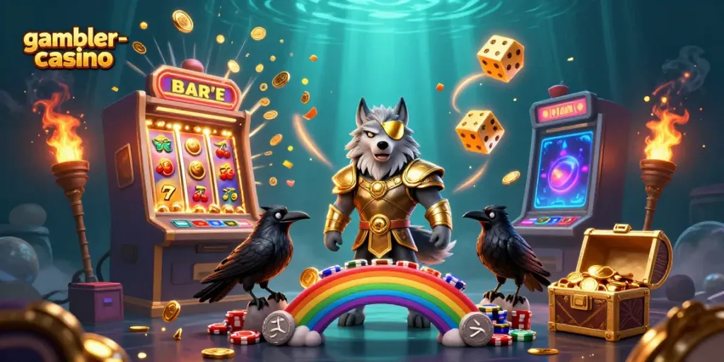 Spela hos gambler-casino med en fantastisk 3D-dialog där Odin och hans ravnar över vår jackpot-maskin.