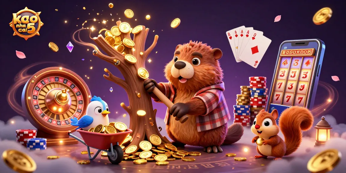 Experience thrilling action with keo nha cai 5 as the beaver and friends celebrate riches in a vibrant casino scene.