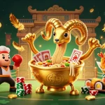 Engage in thrilling gameplay at shbet-okvip with a vibrant 3D casino illustration featuring unique characters.