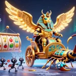 Nohu90 showcases innovative jackpots with thrilling gameplay featuring colorful slot reels and ornate characters.